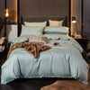 Einfarbiger Bettbezug aus 100 % Baumwolle, Hellblau