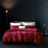 Einfarbiger Bettbezug aus 100 % Baumwolle, Bordeaux