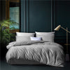 Einfarbiger Bettbezug aus 100 % Baumwolle, hellgrau