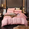 Einfarbiger Bettbezug aus 100 % Baumwolle, Rosa