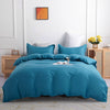Blauer, einfarbiger Bettbezug aus Polycotton