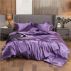 Glänzender lila Bettbezug aus Polycotton, einfarbig