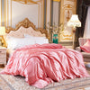 Einfarbiger Bettbezug aus Eisseidensatin, staubiges Rosa