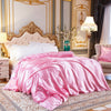 Einfarbiger Bettbezug aus Eisseidensatin in Rosa