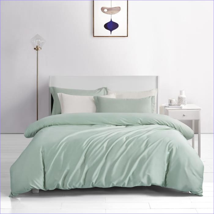 Pastellgrüner Bettbezug