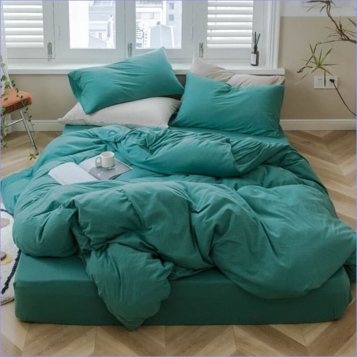 Türkisgrüner Bettbezug