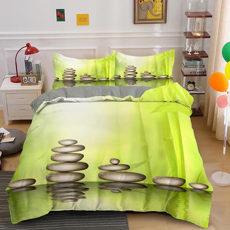 Zen-grüner Bettbezug