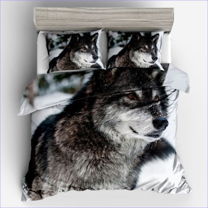 Bettbezug mit Wolf-Print