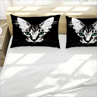 Schwarz-weißer Kätzchen-Bettbezug